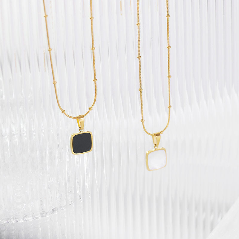 18K Gold Plated White Shell Pendant Necklace