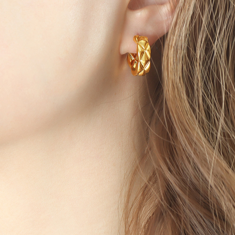 18K Gold Plated Huggie Earring