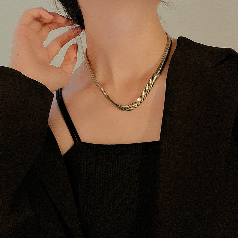 18K Gold Plated Herringbone Necklace