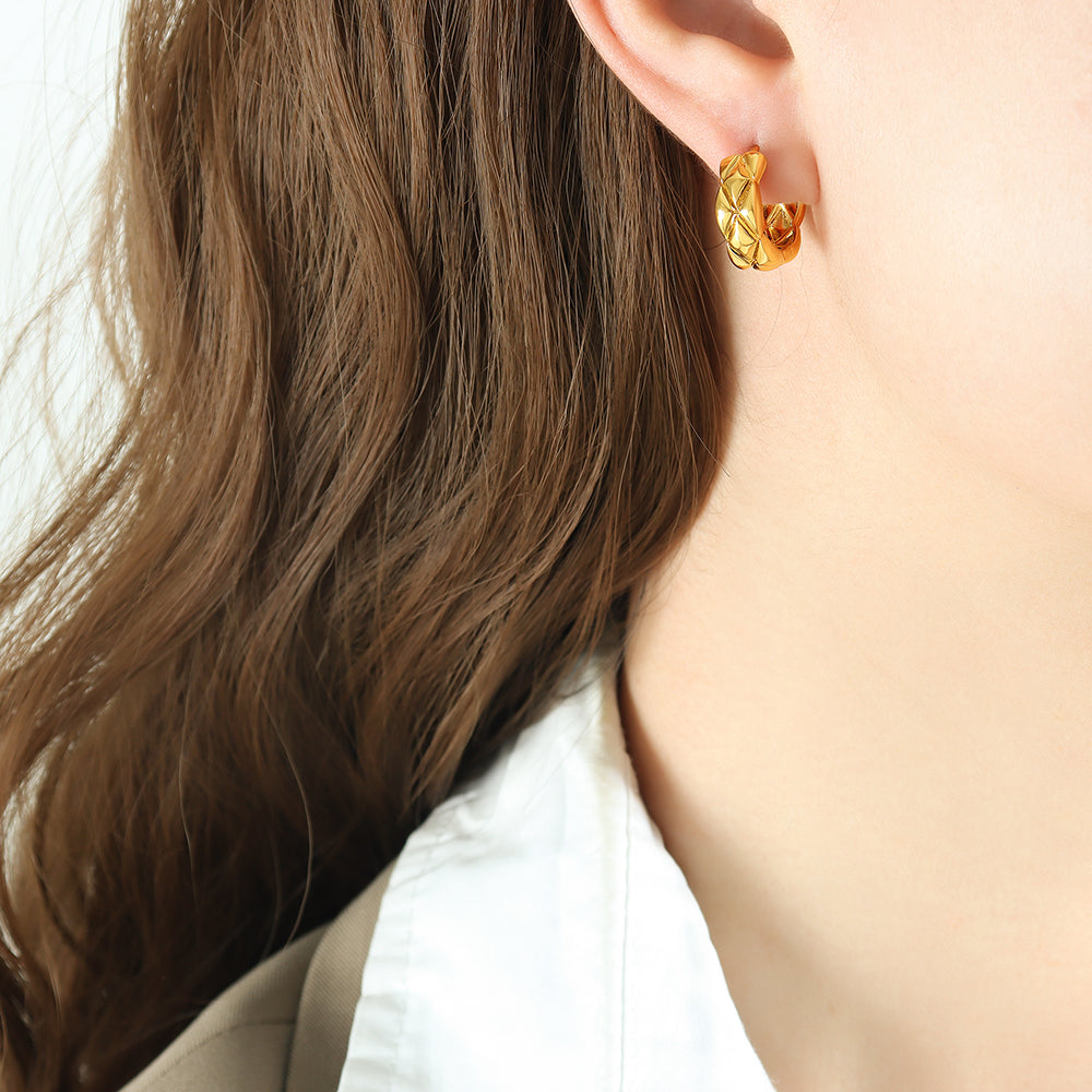 18K Gold Plated Huggie Earring