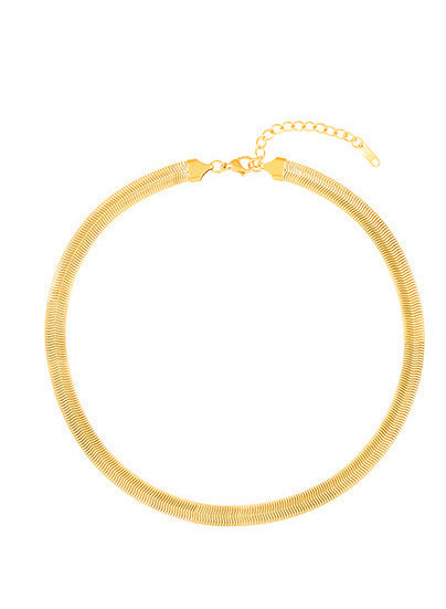 18K Gold Plated Herringbone Necklace