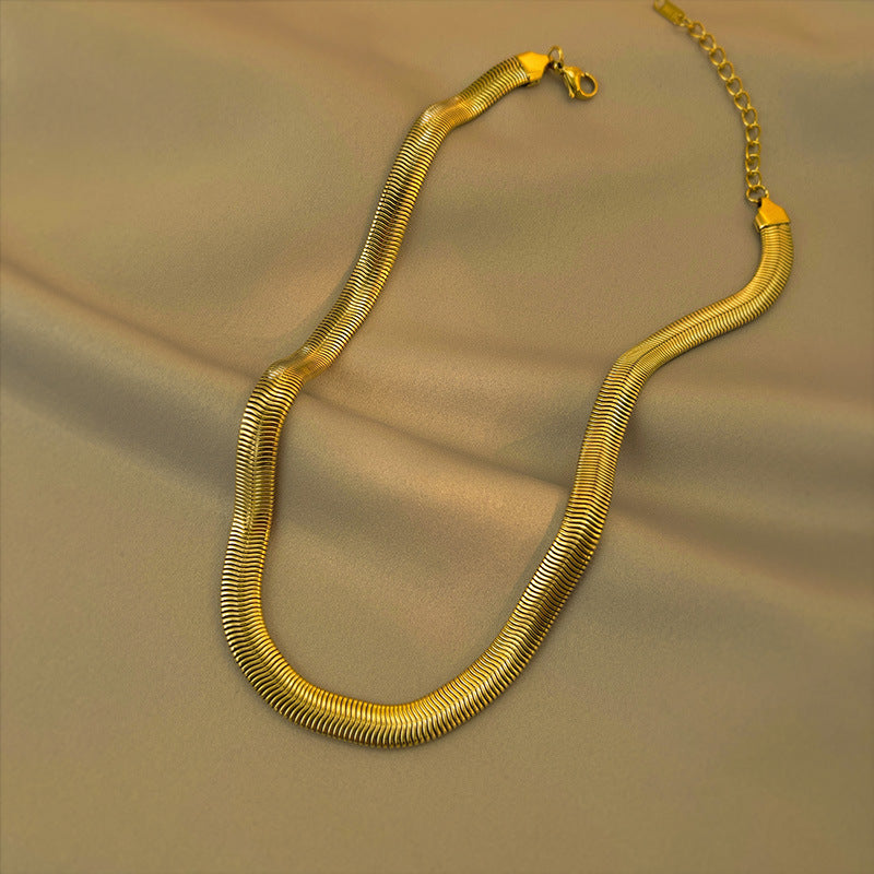 18K Gold Plated Herringbone Necklace
