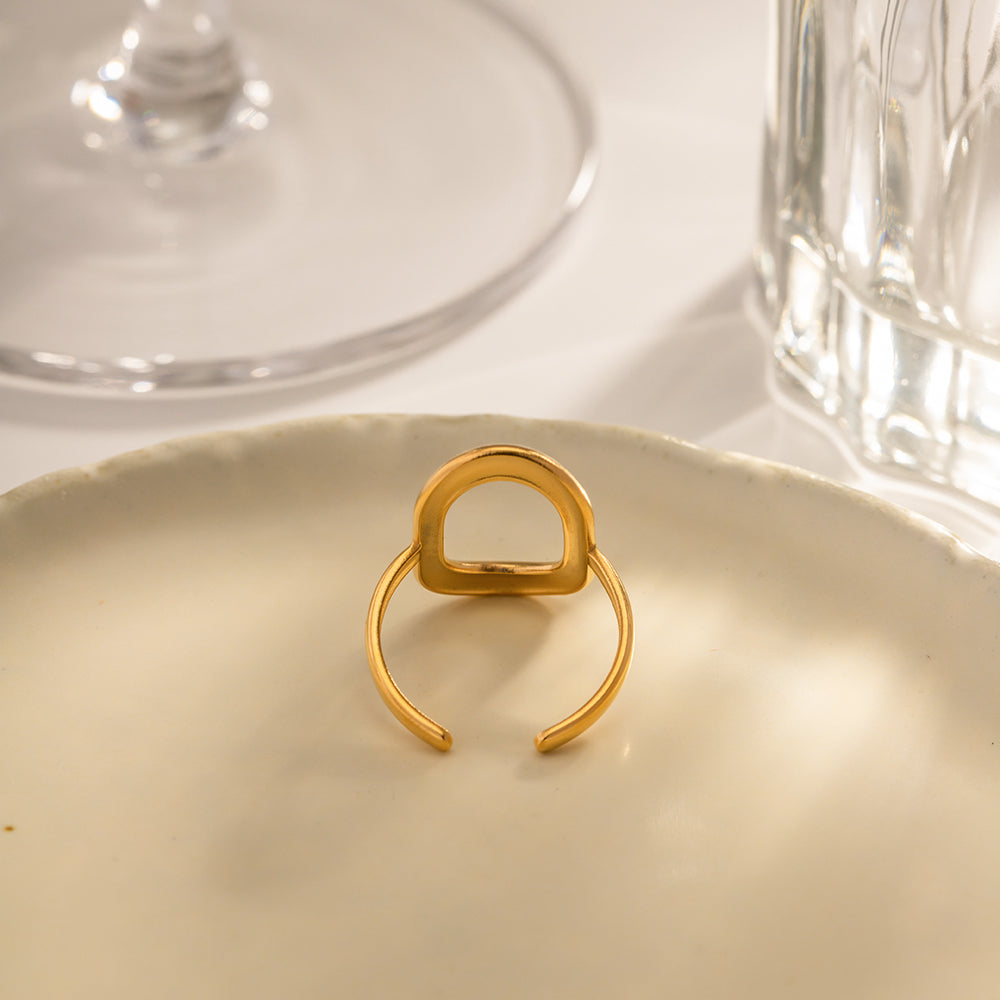 18K Gold Plated Oval Ring