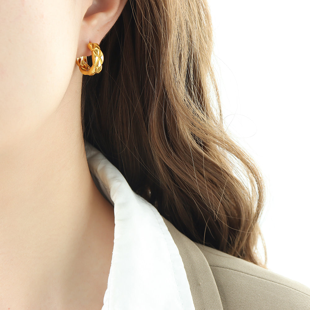 18K Gold Plated Huggie Earring