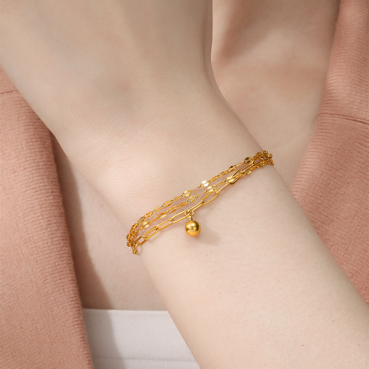 18K Gold Plated Layered Bracelet