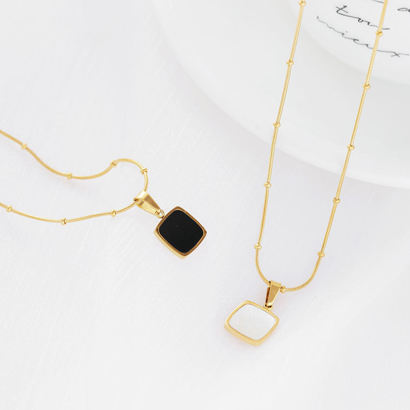 18K Gold Plated White Shell Pendant Necklace