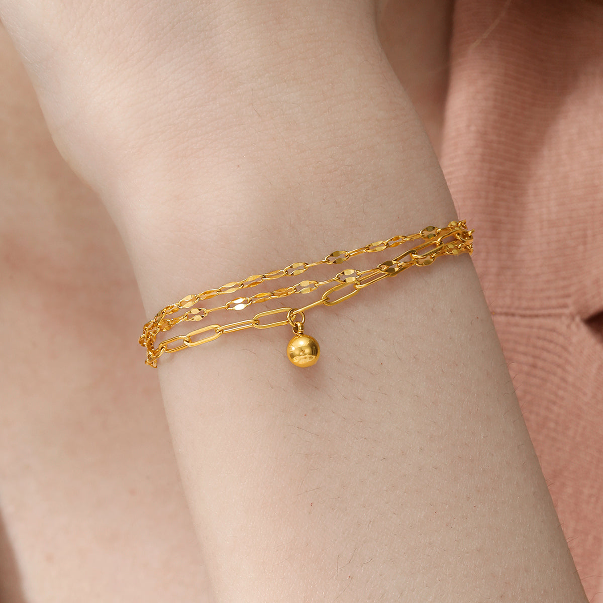 18K Gold Plated Layered Bracelet