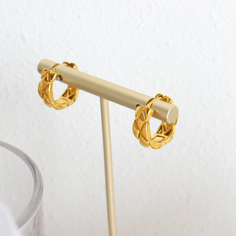 18K Gold Plated Huggie Earring