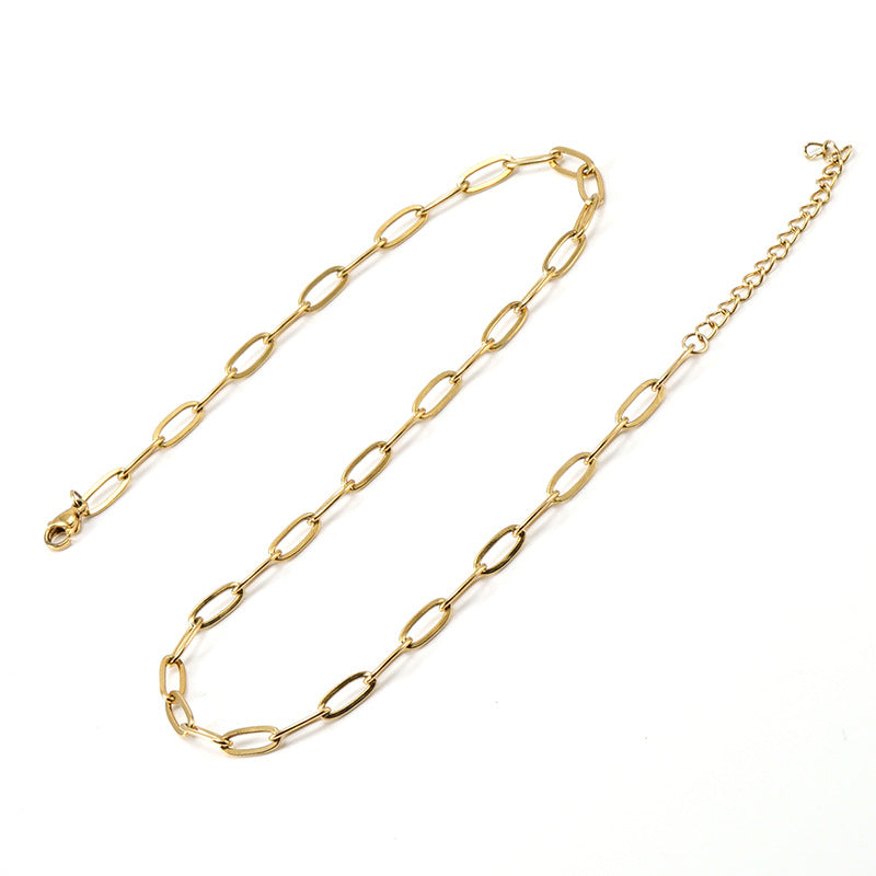 Stainless Steel Chain Gold Plated Necklace