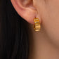 18K Gold Plated C Hoop Wavy Earring
