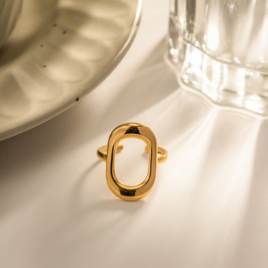 18K Gold Plated Oval Ring